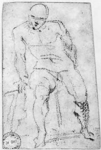 Michelangelo Buonarroti - Un uomo nudo seduto